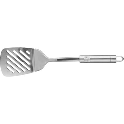 Fackelmann Obracečka 33 cm oválná rukojeť, praktická obracečka na pánev z ušlechtilé oceli s ergonomickou rukojetí, kuchyňský pomocník na vaření (barva: stříbrná), množství: 1 kus Fackelmann Obracečka 33 cm oválná rukojeť, praktická obracečka na pánev z ušlechtilé oceli s ergonomickou rukojetí, kuchyňský pomocník na vaření (barva: stříbrná), množství: 1 kus