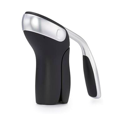 OXO Good Grips vertikální páka vývrtka s odnímatelnou řezačkou fólie, ocel, černá, stříbrná 18,7 x 18,7 x 6,1 cm OXO Good Grips vertikální páka vývrtka s odnímatelnou řezačkou fólie, ocel, černá, stříbrná 18,7 x 18,7 x 6,1 cm