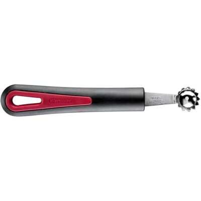 Westmark Vydlabávací lžíce/odstraňovač rajčat, s ozubeným okrajem, ø 2,1 cm, délka: 16,6 cm, nerezová ocel/plast, gallant, černá/červená, 292022E1 Westmark Vydlabávací lžíce/odstraňovač rajčat, s ozubeným okrajem, ø 2,1 cm, délka: 16,6 cm, nerezová ocel/plast, gallant, černá/červená, 292022E1