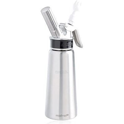 mastrad Sahnebereiter Edelstahl Siphon Pro Whipper abnehmbarer Kopf temperaturbeständiges Metallgehäuse rollfestes Design für die Zubereitung von Mousse, Soße, Creme, Schlagsahne etc. mastrad Sahnebereiter Edelstahl Siphon Pro Whipper abnehmbarer Kopf temperaturbeständiges Metallgehäuse rollfestes Design für die Zubereitung von Mousse, Soße, Creme, Schlagsahne etc.
