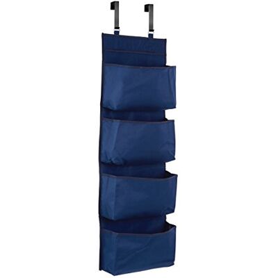 Premier Housewares Türregal aus Stoff, mit 4 Fächern, 10 x 34 x 90 cm, Metall, Polyester, Blau, 10x34x90 Premier Housewares Türregal aus Stoff, mit 4 Fächern, 10 x 34 x 90 cm, Metall, Polyester, Blau, 10x34x90