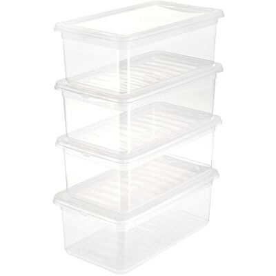keeeper Úložné boxy se systémem Air Control System, 4dílná sada, 4 x 5,6 l, 33 x 19,5 x 12 cm, Bea, průhledné keeeper Úložné boxy se systémem Air Control System, 4dílná sada, 4 x 5,6 l, 33 x 19,5 x 12 cm, Bea, průhledné