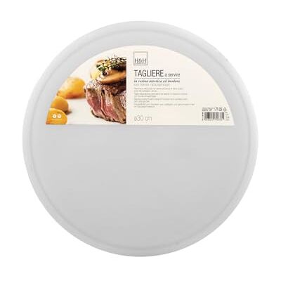 H&H Krájecí prkénko BZW. talíř, kulaté, polyetylen, bílé H&H Krájecí prkénko BZW. talíř, kulaté, polyetylen, bílé