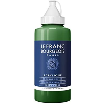Lefranc Bourgeois Akrylová barva 300370 Fine chromoxydová zelená, 750ml láhev, krémová akrylová barva na vodní bázi, rychleschnoucí, stálá na světle, voděodolná Lefranc Bourgeois Akrylová barva 300370 Fine chromoxydová zelená, 750ml láhev, krémová akrylová barva na vodní bázi, rychleschnoucí, stálá na světle, voděodolná