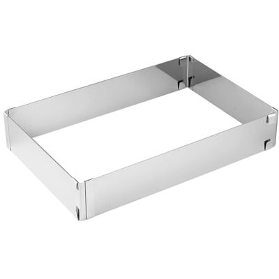 Zenker Cukrářská ušlechtilá ocel pečicí forma vytahovací – 18,5–34 × 27,5–52 × 5 cm, individuálně nastavitelná, vhodná do myčky nádobí, Made in Germany, stříbrná Zenker Cukrářská ušlechtilá ocel pečicí forma vytahovací – 18,5–34 × 27,5–52 × 5 cm, individuálně nastavitelná, vhodná do myčky nádobí, Made in Germany, stříbrná