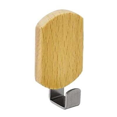 Fackelmann 61251 Klebehaken Rechteckig 8x5cm 2 Stück aus Buche/Edelstahl, Beige/Silber, 8 x 5 x 1,7 cm Fackelmann 61251 Klebehaken Rechteckig 8x5cm 2 Stück aus Buche/Edelstahl, Beige/Silber, 8 x 5 x 1,7 cm