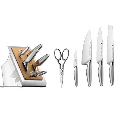 WMF Chef's Edition blok na nože se sadou nožů, vyrobeno v Německu, kované 4 nože, nůžky, bambusový blok, plast, Performance Cut WMF Chef's Edition blok na nože se sadou nožů, vyrobeno v Německu, kované 4 nože, nůžky, bambusový blok, plast, Performance Cut