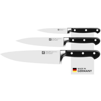 ZWILLING Sada no ? , 3dílná. Od?ezávací n? / ozdobný n? , n? na maso, kucha?ský n? , speciální rukoje? z nerezové oceli / plastu, Professional S ZWILLING Sada no ? , 3dílná. Od?ezávací n? / ozdobný n? , n? na maso, kucha?ský n? , speciální rukoje? z nerezové oceli / plastu, Professional S