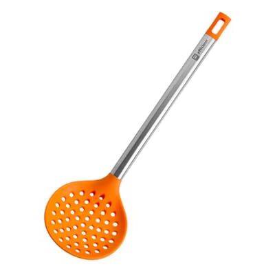 BRA Efficient kuchyňský skimmer, nerezová ocel, nylon a silikon, oranžový, 36,5 cm BRA Efficient kuchyňský skimmer, nerezová ocel, nylon a silikon, oranžový, 36,5 cm