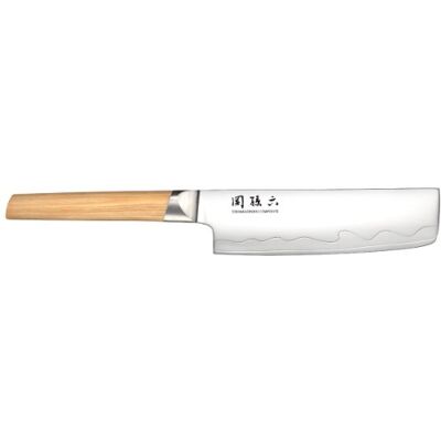 KAI Seki Magoroku Composite Nakiri nůž 16,5 cm délka čepele SUS420J2 ušlechtilá ocel 56 HRC/VG 10 ocel 61 HRC světlejší broušená rukojeť Pakka ruční výroba v Japonsku průchozí Erl KAI Seki Magoroku Composite Nakiri nůž 16,5 cm délka čepele SUS420J2 ušlechtilá ocel 56 HRC/VG 10 ocel 61 HRC světlejší broušená rukojeť Pakka ruční výroba v Japonsku průchozí Erl