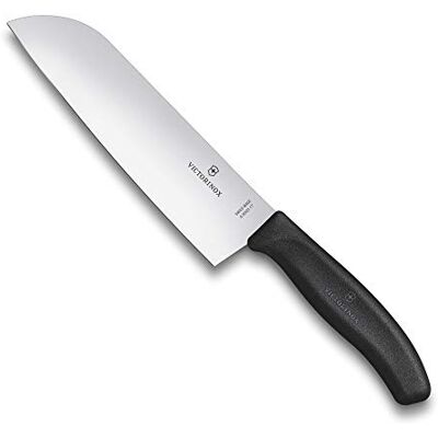 Victorinox Swiss Classic, nůž Santoku, kuchyňský nůž, rovný brus, extra ostrá čepel, vhodný do myčky nádobí, nerezová ocel, černý Victorinox Swiss Classic, nůž Santoku, kuchyňský nůž, rovný brus, extra ostrá čepel, vhodný do myčky nádobí, nerezová ocel, černý