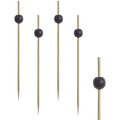 Papstar Špízy na prsty / dřevěné špízy "Black Pearl" (250 kusů) 12. 5 cm, špízy z přírodního dřeva z bambusu s černou perlou, pro grilované pokrmy, potraviny z prstů a proti pasti, stylový a moderní Papstar Špízy na prsty / dřevěné špízy "Black Pearl" (250 kusů) 12. 5 cm, špízy z přírodního dřeva z bambusu s černou perlou, pro grilované pokrmy, potraviny z prstů a proti pasti, stylový a moderní