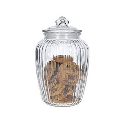 KitchenCraft Sklenice na potraviny Cookie/sušenky, vintage, velká, 2,2 litru – průhledná KitchenCraft Sklenice na potraviny Cookie/sušenky, vintage, velká, 2,2 litru – průhledná