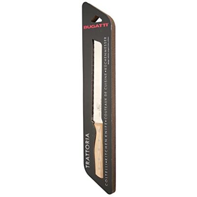 BUGATTI 78 – 949 F1L Trattoria Brotmesser Holz/Stahl Esche weiß 20 x 3,5 x 1,5 cm BUGATTI 78 – 949 F1L Trattoria Brotmesser Holz/Stahl Esche weiß 20 x 3,5 x 1,5 cm