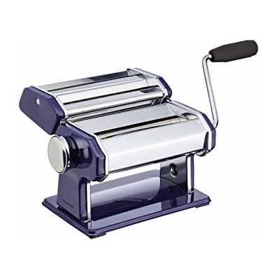 KitchenCraft World of Flavours stroj na těstoviny z ušlechtilé oceli se stolními kleštěmi 9 tloušťek těsta v modré barvě 20 x 34 x 25 cm váleček na nudle KitchenCraft World of Flavours stroj na těstoviny z ušlechtilé oceli se stolními kleštěmi 9 tloušťek těsta v modré barvě 20 x 34 x 25 cm váleček na nudle