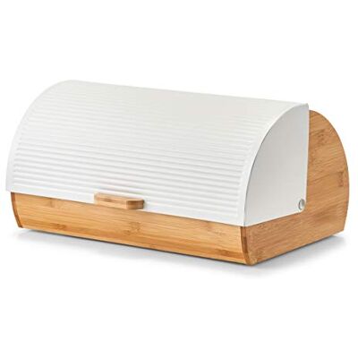 Zeller 25366 Krabička na chléb, bambus/kov, bílá, cca 39 x 27 x 19 cm, uskladnění chleba, trendy bílý svačinový box, vhodný pro potraviny Zeller 25366 Krabička na chléb, bambus/kov, bílá, cca 39 x 27 x 19 cm, uskladnění chleba, trendy bílý svačinový box, vhodný pro potraviny