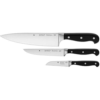 WMF Sada nožů špičková třída Plus 3dílná, Made in Germany, kované 3 nože, sada kuchyňských nožů, Performance Cut, speciální nožová ocel WMF Sada nožů špičková třída Plus 3dílná, Made in Germany, kované 3 nože, sada kuchyňských nožů, Performance Cut, speciální nožová ocel