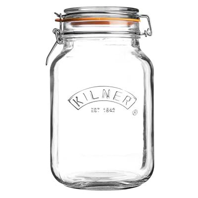 Kilner Skleněný uzávěr s třmenem 1,5 l čtvercové dózy na potraviny s víkem vzduchotěsné s gumovým těsněním Sklo s víkem na koření nebo zeleninu vhodné do myčky nádobí Kilner Skleněný uzávěr s třmenem 1,5 l čtvercové dózy na potraviny s víkem vzduchotěsné s gumovým těsněním Sklo s víkem na koření nebo zeleninu vhodné do myčky nádobí