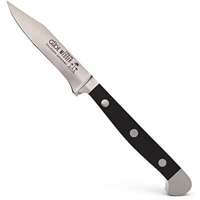 Güde Solingen – kovaný nůž na zeleninu, 8 cm, POM černý, ALPHA, dvojitá záslepka, ručně vyrobeno v Německu Güde Solingen – kovaný nůž na zeleninu, 8 cm, POM černý, ALPHA, dvojitá záslepka, ručně vyrobeno v Německu