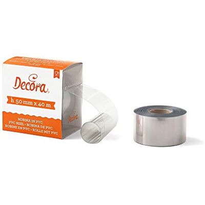 Decora 0160756 TORTENRANDFOLIE AUS PVC Rolle 50 M X H 40 MM, 10.5 x 10.5 x 7 cm, Durchsichtig Decora 0160756 TORTENRANDFOLIE AUS PVC Rolle 50 M X H 40 MM, 10.5 x 10.5 x 7 cm, Durchsichtig
