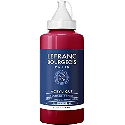 Lefranc Bourgeois Akrylová barva 300358 Fine karmínově červená, 750ml láhev, krémová akrylová barva na vodní bázi, rychleschnoucí, stálá na světle, voděodolná Lefranc Bourgeois Akrylová barva 300358 Fine karmínově červená, 750ml láhev, krémová akrylová barva na vodní bázi, rychleschnoucí, stálá na světle, voděodolná
