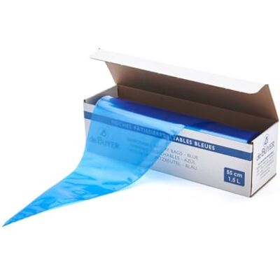 DE BUYER Poches Patissières role se 100 modrými jednorázovými sáčky, 55 cm – 30 x 7 x 7 cm – 4349. 55, polyetylen, modrá DE BUYER Poches Patissières role se 100 modrými jednorázovými sáčky, 55 cm – 30 x 7 x 7 cm – 4349. 55, polyetylen, modrá