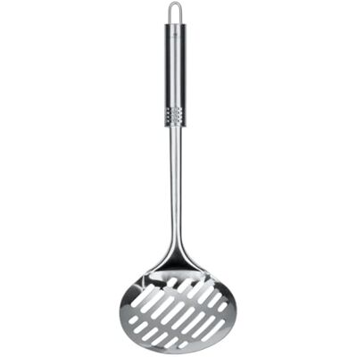 Fackelmann Tašticí lžíce 35 cm oválná rukojeť, kuchyňský pomocník s ergonomickou rukojetí, lžíce na pěnu z ušlechtilé oceli (barva: stříbrná), množství: 1 kus, směs Fackelmann Tašticí lžíce 35 cm oválná rukojeť, kuchyňský pomocník s ergonomickou rukojetí, lžíce na pěnu z ušlechtilé oceli (barva: stříbrná), množství: 1 kus, směs