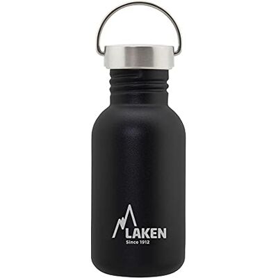 Laken velmi robustní láhev z ušlechtilé oceli 0,5 l černá s vintage víkem Laken velmi robustní láhev z ušlechtilé oceli 0,5 l černá s vintage víkem