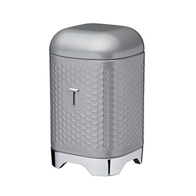 KitchenCraft LOVELLO dóza na čaj se vzduchotěsným víkem, strukturovaný úložný box na čaj a čaj, dóza na zásoby, boxy z kovu, bílý, kov, 11 x 11 x 19 cm, 1,5 l KitchenCraft LOVELLO dóza na čaj se vzduchotěsným víkem, strukturovaný úložný box na čaj a čaj, dóza na zásoby, boxy z kovu, bílý, kov, 11 x 11 x 19 cm, 1,5 l