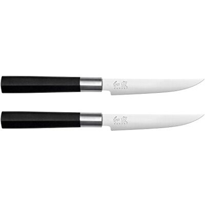 KAI Wasabi Black Steakový nůž 2dílná sada s délkou čepele 12 cm nerezová 6A/1K6 ušlechtilá ocel leštěná 58 (±1) HRC černá polypropylenová rukojeť Made in Japan KAI Wasabi Black Steakový nůž 2dílná sada s délkou čepele 12 cm nerezová 6A/1K6 ušlechtilá ocel leštěná 58 (±1) HRC černá polypropylenová rukojeť Made in Japan