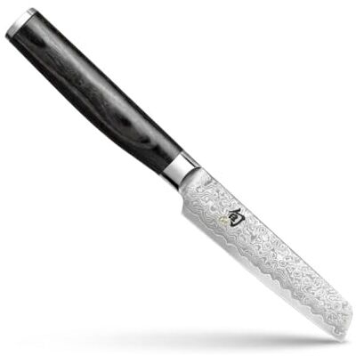 KAI Shun Premier Tim Mälzer Minamo japonský kancelářský nůž 9,0 cm délka čepele VG-MAX jádrová ocel s 32 vrstvami damaškové oceli, 61 (±1) HRC dřevo Pakka ruční výroba Vyrobeno v Japonsku, nůž KAI Shun Premier Tim Mälzer Minamo japonský kancelářský nůž 9,0 cm délka čepele VG-MAX jádrová ocel s 32 vrstvami damaškové oceli, 61 (±1) HRC dřevo Pakka ruční výroba Vyrobeno v Japonsku, nůž
