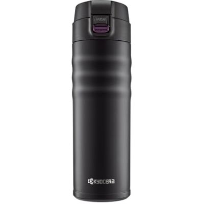 Kyocera Flip Top – izolovaná láhev na pití s keramickou vnitřní vrstvou bez škodlivých látek nepropustná lehká stylová černá, 500 ml Kyocera Flip Top – izolovaná láhev na pití s keramickou vnitřní vrstvou bez škodlivých látek nepropustná lehká stylová černá, 500 ml