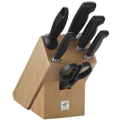 ZWILLING 35066000 blok na nože Four stars, 7 ks, speciální nerezová ocel, speciální tavení, plast, 300 x 115 x 260 mm, černá barva ZWILLING 35066000 blok na nože Four stars, 7 ks, speciální nerezová ocel, speciální tavení, plast, 300 x 115 x 260 mm, černá barva