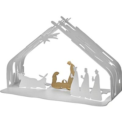 Alessi BM09 W Bark Crib betlém, ocel, lakovaná epoxidovou pryskyřicí, bílá a zlatá ocel Alessi BM09 W Bark Crib betlém, ocel, lakovaná epoxidovou pryskyřicí, bílá a zlatá ocel