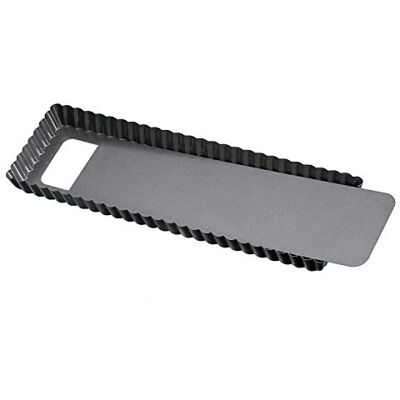 Kaiser La Forme Plus obdélníková forma na dort se zvedacím dnem 35 x 13 cm, potažená formou quiche, vytlačitelná smaltovaná dno, odolná proti řezu, připravená k servírování, černá Kaiser La Forme Plus obdélníková forma na dort se zvedacím dnem 35 x 13 cm, potažená formou quiche, vytlačitelná smaltovaná dno, odolná proti řezu, připravená k servírování, černá