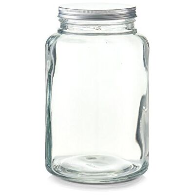 Zeller 19938 skleněná dóza, s kovovým víkem, 4900 ml, cca 17,2 x 17,2 x 27,8 cm, červená/stříbrná Zeller 19938 skleněná dóza, s kovovým víkem, 4900 ml, cca 17,2 x 17,2 x 27,8 cm, červená/stříbrná