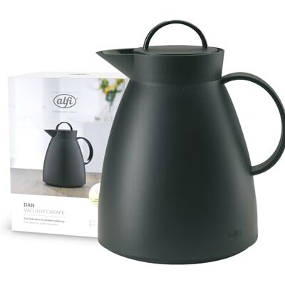 Alfi DAN 1 00 l, velvet black mat, plastová izolační konvice s hygienickou vložkou z tvrzeného skla, otočný uzávěr, designový kousek, ideální jako konvice na kávu, čaj, bez BPA Alfi DAN 1 00 l, velvet black mat, plastová izolační konvice s hygienickou vložkou z tvrzeného skla, otočný uzávěr, designový kousek, ideální jako konvice na kávu, čaj, bez BPA
