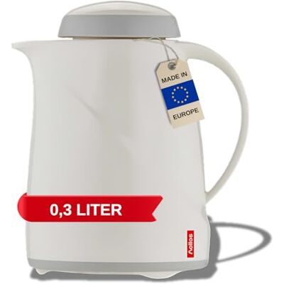 Helios Bílá termoska Wave 0,3 l 6 h teplá udržuje nápoje horké a studené v myčce nádobí – lehký, robustní plastový plášť – ideální na kávu a čaj Helios Bílá termoska Wave 0,3 l 6 h teplá udržuje nápoje horké a studené v myčce nádobí – lehký, robustní plastový plášť – ideální na kávu a čaj