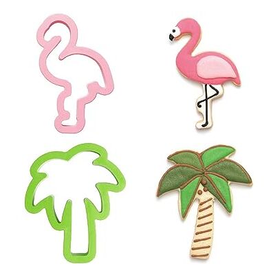Decora 0255071 AUSSTECHER AUS KUNSTSTOFF FLAMINGO UND PALME 2-TLG 10/9,5XH2CM, Grün/Rose Decora 0255071 AUSSTECHER AUS KUNSTSTOFF FLAMINGO UND PALME 2-TLG 10/9,5XH2CM, Grün/Rose