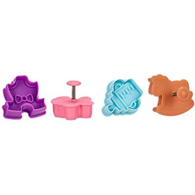 Ibili Sada vykrajovátek Baby s vytlačovačem 4dílná, plast, vícebarevná, 13 x 13 x 4 cm, 4 jednotky Ibili Sada vykrajovátek Baby s vytlačovačem 4dílná, plast, vícebarevná, 13 x 13 x 4 cm, 4 jednotky