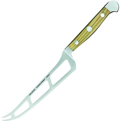 Güde Solingen – nůž na měkký sýr kovaný nůž na sýr, 15 cm, olivové dřevo, ALPHA Olive, dvojitá zátka, handmade Germany Güde Solingen – nůž na měkký sýr kovaný nůž na sýr, 15 cm, olivové dřevo, ALPHA Olive, dvojitá zátka, handmade Germany