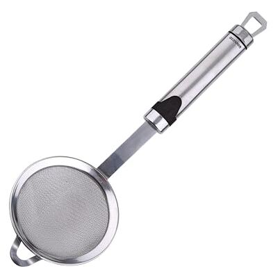 Bergner Gizmo 28,5cm Sieb aus Edelstahl spülmaschinenfest Griff mit farbigen Details stoßfest handliche Größe Bergner Gizmo 28,5cm Sieb aus Edelstahl spülmaschinenfest Griff mit farbigen Details stoßfest handliche Größe