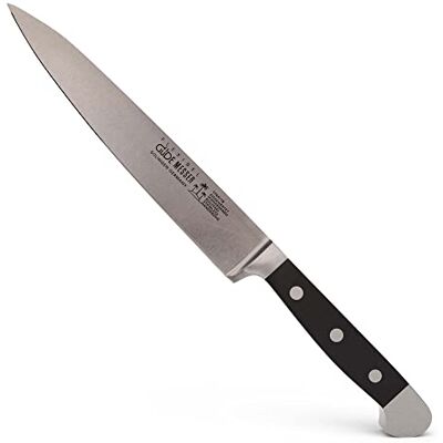 Güde Solingen filetovací nůž flexibilně kovaný, 18 cm, POM černý, ALPHA, dvojitá hlava, ruční výroba Germany Güde Solingen filetovací nůž flexibilně kovaný, 18 cm, POM černý, ALPHA, dvojitá hlava, ruční výroba Germany