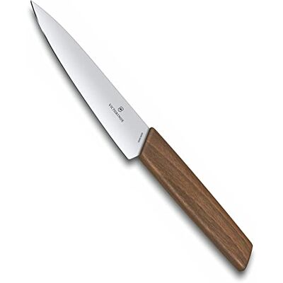 Victorinox Swiss Modern, Profi Officemesser, extra ostrá čepel, rovný brus, 15 cm, ušlechtilá dřevěná rukojeť, nerezová ocel, hnědý Victorinox Swiss Modern, Profi Officemesser, extra ostrá čepel, rovný brus, 15 cm, ušlechtilá dřevěná rukojeť, nerezová ocel, hnědý