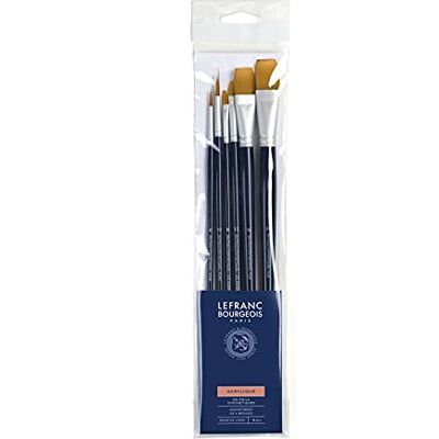 Lefranc Bourgeois 300235 štětec na malování, 6 štětců smíšený, dlouhá rukojeť Lefranc Bourgeois 300235 štětec na malování, 6 štětců smíšený, dlouhá rukojeť