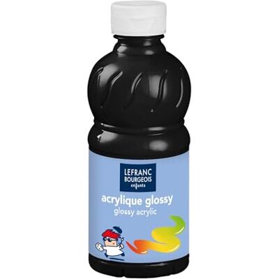 Lefranc Bourgeois 807541 Glossy Děti akrylová barva, tekutá akrylová barva připravená k použití, lesklá a voděodolná, ideální na papír, karton, dřevo, sádru, kov, plast, láhev 250 ml černá Lefranc Bourgeois 807541 Glossy Děti akrylová barva, tekutá akrylová barva připravená k použití, lesklá a voděodolná, ideální na papír, karton, dřevo, sádru, kov, plast, láhev 250 ml černá