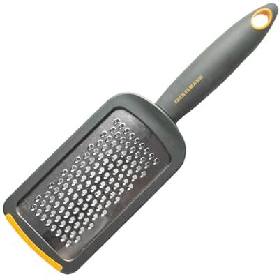 Fackelmann Reibe SOFT, Käsereibe, Zester aus rostfreiem Edelstahl (Farbe: Orange/Grau), Menge: 1 Stück Fackelmann Reibe SOFT, Käsereibe, Zester aus rostfreiem Edelstahl (Farbe: Orange/Grau), Menge: 1 Stück