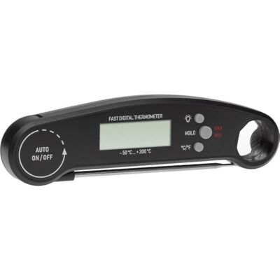 TFA Dostmann Digitální kuchyňský teploměr, 30.1061.01, skládací teploměr, s otvírákem na lahve, podsvícení, BBQ teploměr na maso, na grilování, teploměr na vaření nebo grilování, černý TFA Dostmann Digitální kuchyňský teploměr, 30.1061.01, skládací teploměr, s otvírákem na lahve, podsvícení, BBQ teploměr na maso, na grilování, teploměr na vaření nebo grilování, černý