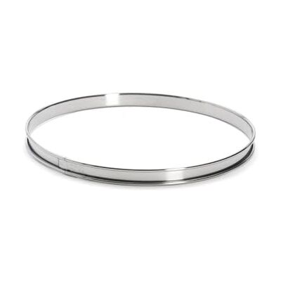 DE BUYER Kulatý dortový kroužek z ušlechtilé oceli s válcovaným okrajem průměr 28 cm, výška 2 cm 3091. 28 N, stříbrný DE BUYER Kulatý dortový kroužek z ušlechtilé oceli s válcovaným okrajem průměr 28 cm, výška 2 cm 3091. 28 N, stříbrný