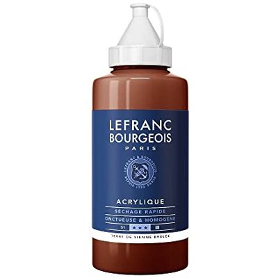 Lefranc Bourgeois Akrylová barva 300352 Fine vypálená Siena, 750ml láhev, krémová akrylová barva na vodní bázi, rychleschnoucí, stálá na světle, voděodolná Lefranc Bourgeois Akrylová barva 300352 Fine vypálená Siena, 750ml láhev, krémová akrylová barva na vodní bázi, rychleschnoucí, stálá na světle, voděodolná